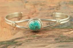 Genuine Kingman Turquoise Sterling Silver Bracelet